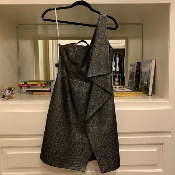 Halston Heritage one-shoulder knee length dress 2 - Picture 2 of 2